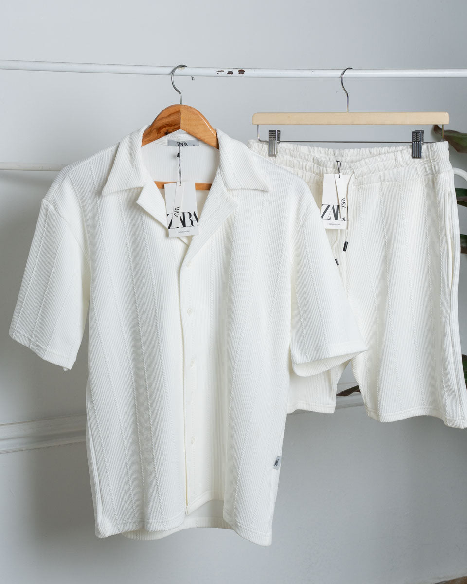 ZARA. Shirt + Short Suit